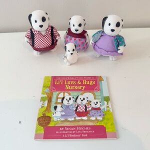Li'l Woodzeez Dalmatian Woofwinkle Dog Family 4 Figures Storybook Lil